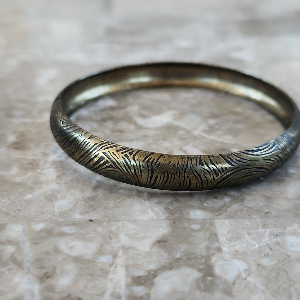 Vintage Silver and Gold Bangle Lot Of 2 - Picture 4 of 4